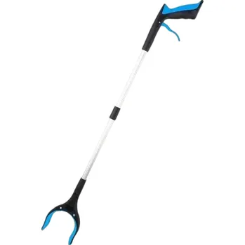 Grabber Reacher Tool 83 cm Hliníkové prodloužené kleště na odpadky Plastové a hliníkové čisticí kleště Picker nástroj pro snadný úklid modrá