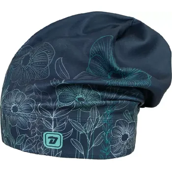 Čepice Flísová čepice Dráče Yetti - vzor 48 - petrol - květiny