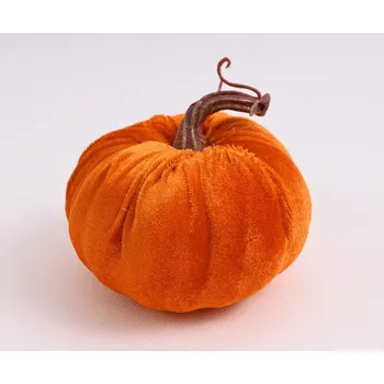 Látková dekorativní dýně 11 cm oranžová