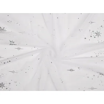 Tyl oděvní / dekorační se vzorem po obou stranách bílá 1 m