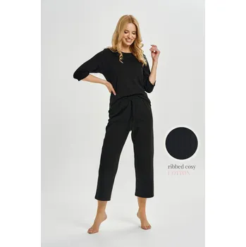 Dámské pyžamo Dámské pyžamo s výstřihem do V tříčtvrteční rukávy kalhoty, s i240_216228_2:s