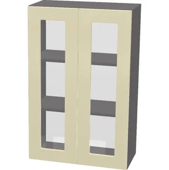 Knihovna Nábytek Pyramida, s.r.o. horní vysoká vitrína š.70, v.92, Modena W7092G, grafit/antracit