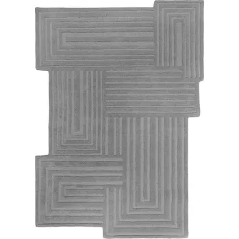 Koberec Šedý ručně tkaný vlněný koberec 120x170 cm Zen Rectangles – Flair Rugs ID_1817878
