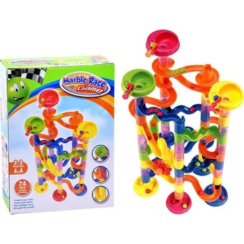 Kuličková dráha JOKO Kuličková dráha MARBLE barevný set 74 dílků