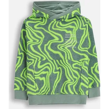 Chlapecká mikina Dětská mikina Coccodrillo zelená barva, s kapucí, vzorovaná, X-RAY VISION BOY JUNIOR ZC5132303XBJ 77X, vel. 140