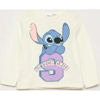 Chlapecké tričko Smetanové dětské tričko s dlouhým rukávem Disney Stitch Velikost: 116