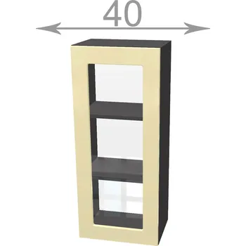 Knihovna Nábytek Pyramida, s.r.o. horní vysoká vitrína š.40, v.92, Modena W4092G, bílá/artwood