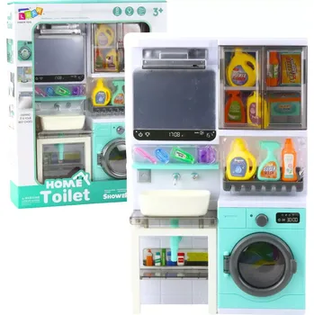 Dětská kuchyňka Dětská koupelna s pračkou, umyvadlem a světelnými a zvukovými efekty