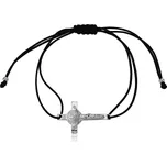 Šňůrkový náramek se stříbrným křížem