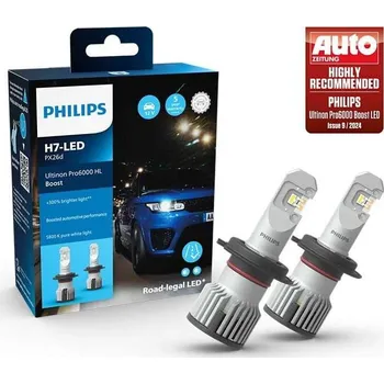 Žárovka LED autožárovky PHILIPS H7 12V HOMOLOGOVANÉ 15W 5800K 1550lm - 2ks