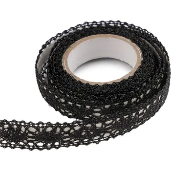 Samolepicí krajka šíře 15 mm metalická černá 1 ks