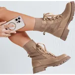 Béžové dámské workery HOLLYHOCK ZY0372 Velikost: 40