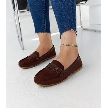 Dámské mokasíny Solea hnědé textilní mokasíny s mandlovým špičatým nosem, 40 i240_207491_2:40