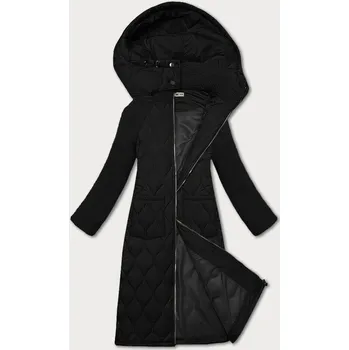 Dámská cargo bunda Dámská černá prošívaná bunda ke kolenům na přechodné období, odstíny černé S (36) i392_24762-46