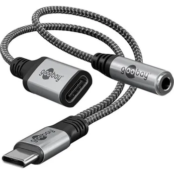 Sluchátka Adaptér GOOBAY 74524 2xUSB-C/JACK 3,5mm (pro poslech hudby)