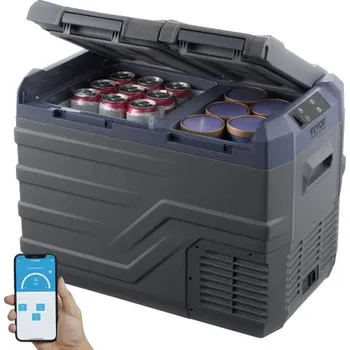 Autochladnička VEVOR Autochladnička , 12V autochladnička, 32l přenosná dvouzónová mraznička, nastavitelný rozsah -4℉-68℉, kompresorová chladnička 12/24V DC a 100-240V AC pro venkovní použití, kempování, obytné vozy