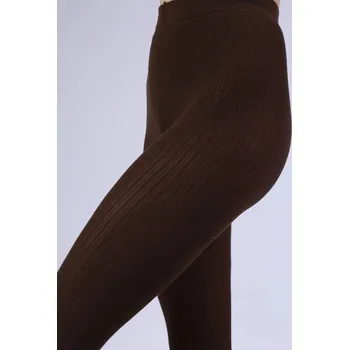 Dámské punčochy Teplé bavlněné punčochy Knittex 12115 Agata Plus Velikost: L, Barva: bronzová