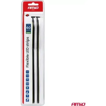 AMIO LED pásky do auta - Boční zelené 2x30cm 12V