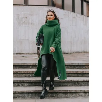 Dámské pončo Dámské zelené pončo VSB Collection LONG, VELIKOST 2XL/3XL