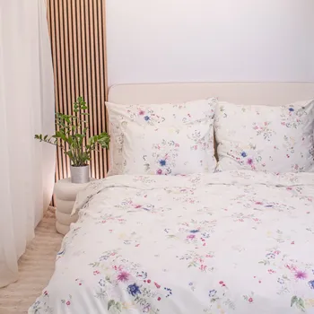 Bavlněné povlečení na přikrývku 220x200 cm kytičky