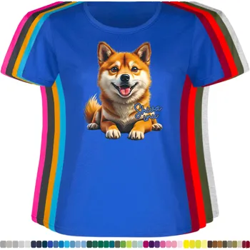 Dámské tričko damske-levne-bavlnene-tricko-digitalni-potisk-pes-shiba-inu Barva: Royal blue - královsky modrá, velikost: 3XL