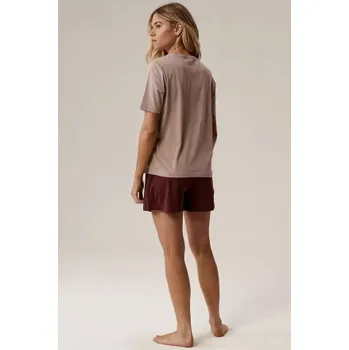 Dámské pyžamo Dámské pyžamo Atlantic NLP-498E - bavlna Tmavě béžová M