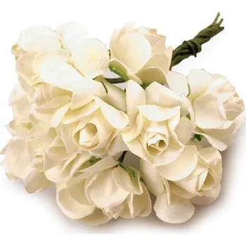 umělá květina Umělá papírová mini růže na drátku