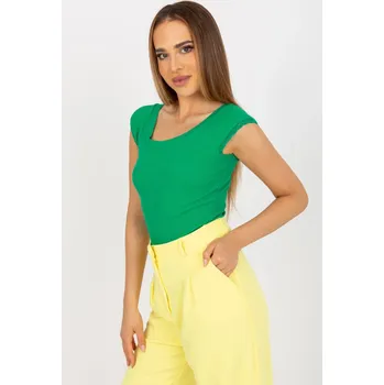 Dámský žebrovaný top zelený, L i523_2016103240142