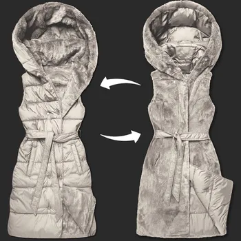 Dámská vesta Dámská béžová oboustranná vesta s péřovou výplní, odstíny béžové XL (42) i392_25493-53