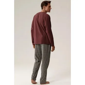 Pánské pyžamo Pánské pyžamo Atlantic NMP-394 - bavlna Vínově-červená S