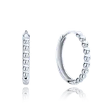 MINET Zlaté náušnice z bílého zlata kroužky Au 585/1000 1,05g JMG0243WSE02