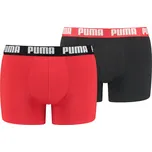 Pánské boxerky PUMA BASIC BOXER 2P 90682309 RED/BLACK XL