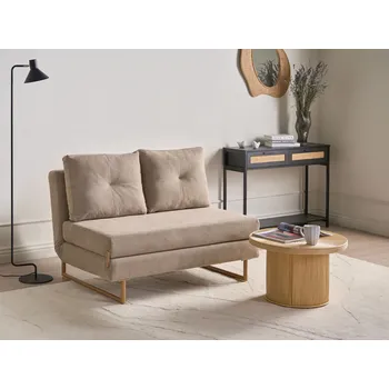 Pohovka Rozkládací pohovka světle hnědá látkové čalounění 2místná na spaní moderní styl obývací pokoj Beliani