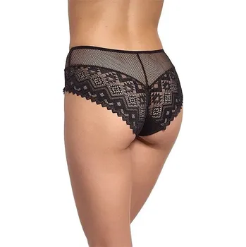 Dámské kraťasy Dámské krajkové šortky Gabidar se saténovou mašlí, černá XL i384_68821044