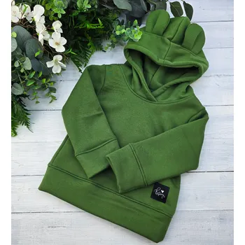 Dívčí mikina Kulišárny Mikina s kapucí přes hlavu WARM ZELENÁ VELIKOST: 92(18-24m)