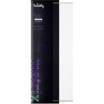 Sluchátka Twinkly Matrix - 500 RGB LED světel ve tvaru perel, průhledný drát, 1,7x7,8ft zástrčka typu F