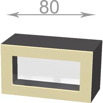 Knihovna Nábytek Pyramida, s.r.o. horní výklopná vitrína š.80, v.36, Modena W8036G, bílá/antracit