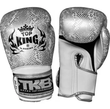 Boxerské rukavice Boxerské rukavice TOP KING Super Air Snake White silver - TKBGSASWHTSIL Velikosti: 14 oz