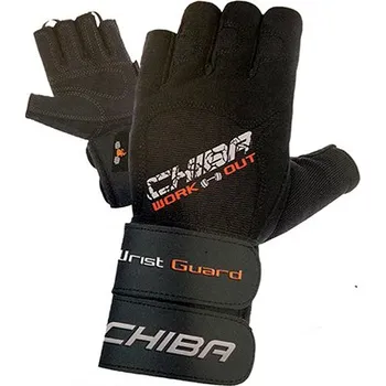 Fitness rukavice Fitness rukavice CHIBA s omotávkou Wristguard - černé - 40124BLK Velikosti: XL