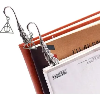 Záložka Starožitná záložka do knihy s insignií smrti, stříbrná, slitina neušlechtilých kovů, 11.5 cm