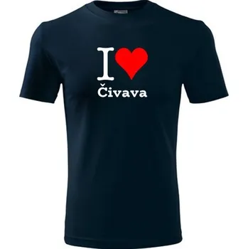 Chlapecké tričko Tmavě modré dětské tričko I love Čivava - dárek pro malého pejskaře / pejskařku - barva tmavě modrá - velikost 12let