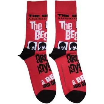 Zahraniční hudba Merch The Beatles: The Beatles Unisex Ankle Socks: A Hard Day's Night (red) (uk Size 4 - 7) 36 - 42