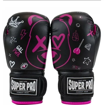 Boxerské rukavice Boxerské rukavice Super Pro Combat Gear Bear - černé - SPBG138_BLK Velikosti: 10 oz