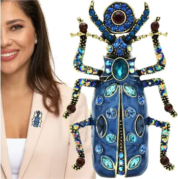 Brož Camerazar Brož s brouky zdobená zirkony, smaltovaná, výrazné barvy