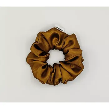 Saténová Scrunchie gumička bronzová L - klasik
