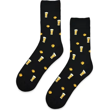 Pánské ponožky Černé pánské ponožky NOVITI se vzorem, černá 39/42 i41_9999952851_2:černá_3:39/42_