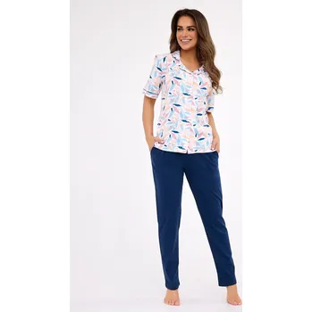 Dámské oblečení Dámské pyžamo Cornette rozepínací- 100% bavlna- růžové, Růžová L i384_45543764