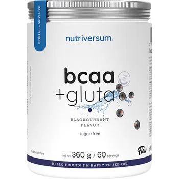 Aminokyselina Nutriversum BCAA + GLUTA (360 g, Černý rybíz)