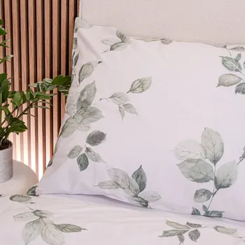 Bavlněný povlak na polštář 70x90 cm zelené listí