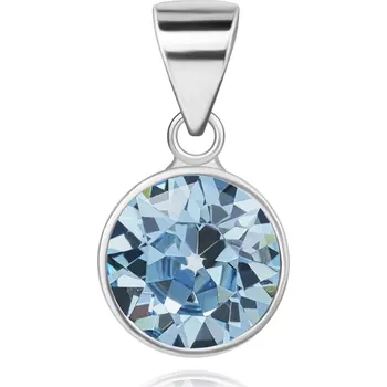 Přívěsek Stříbrný přívěsek 925 - výrazný modrý křišťál Swarovski kulatého tvaru